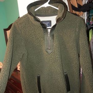 abercrombie quarter zip sherpa